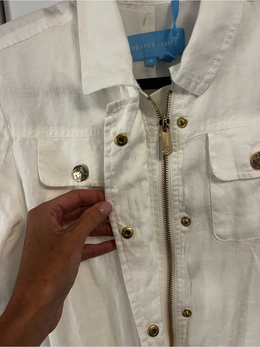 Draper James White Women's Linen Utility Jacket